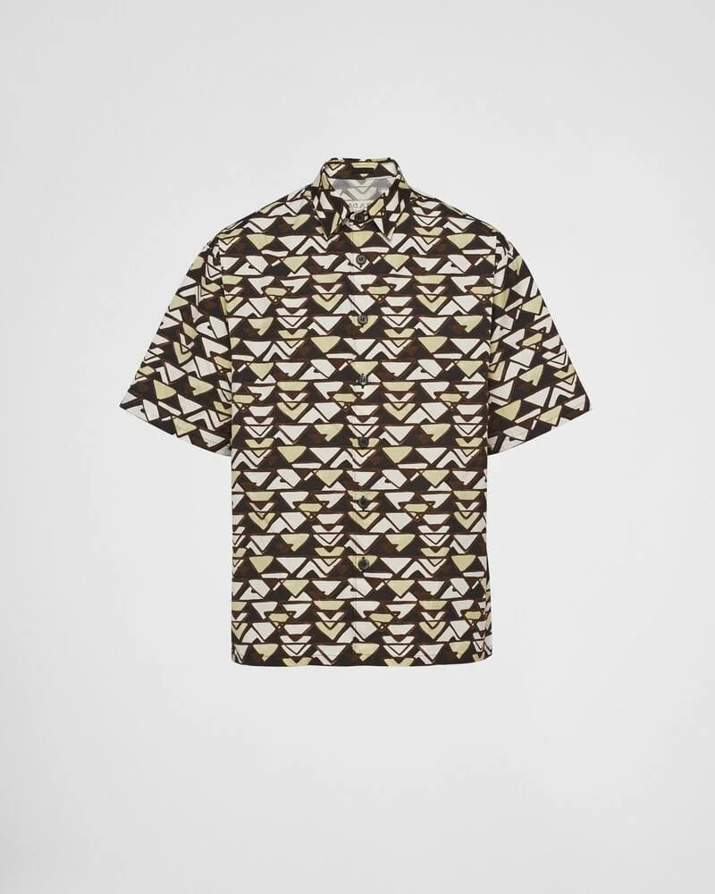 PRADA || Short-Sleeved Silk Twill Shirt