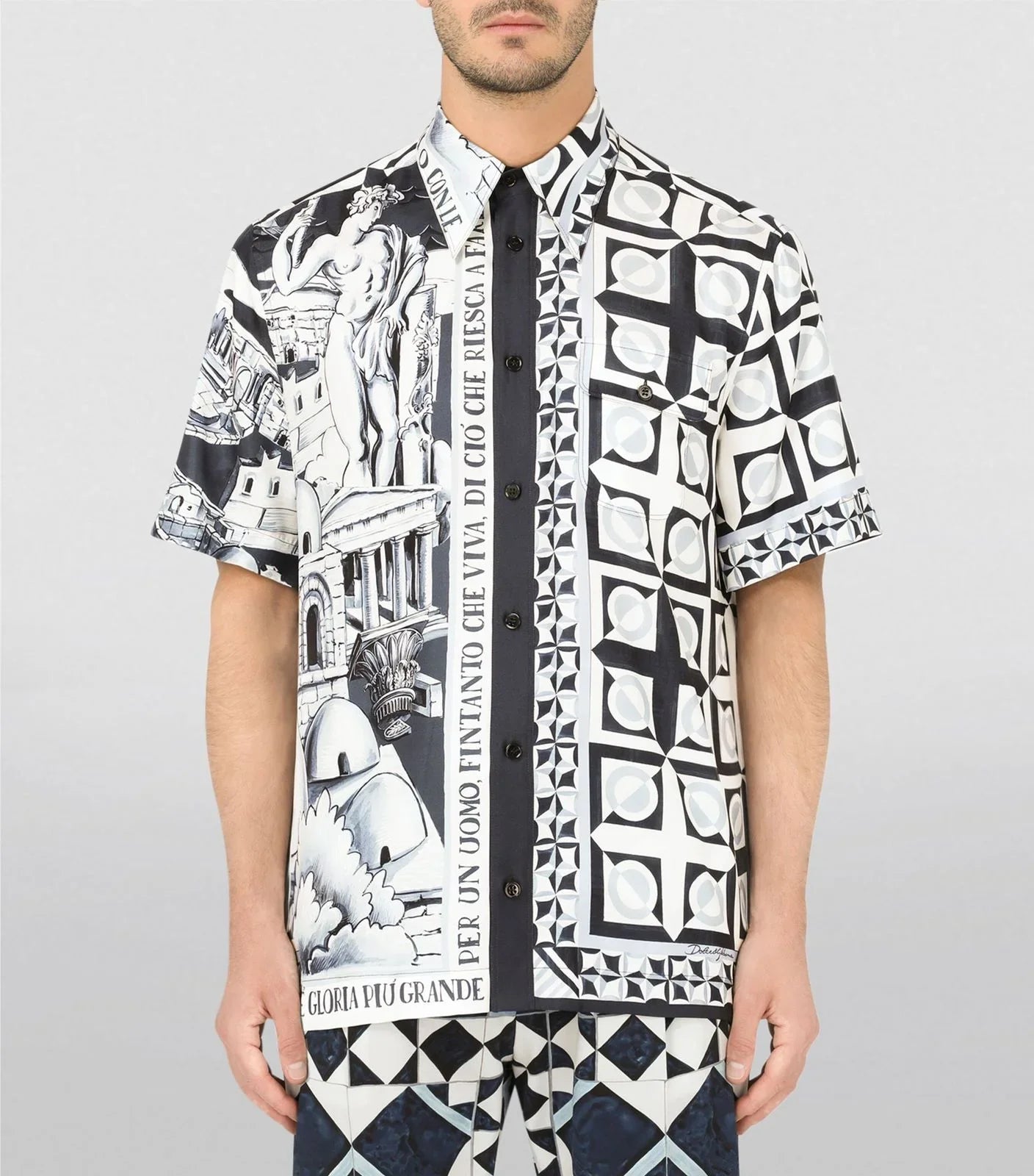 DOLCE & GABBANA || Silk Printed Hawaiian Shirt