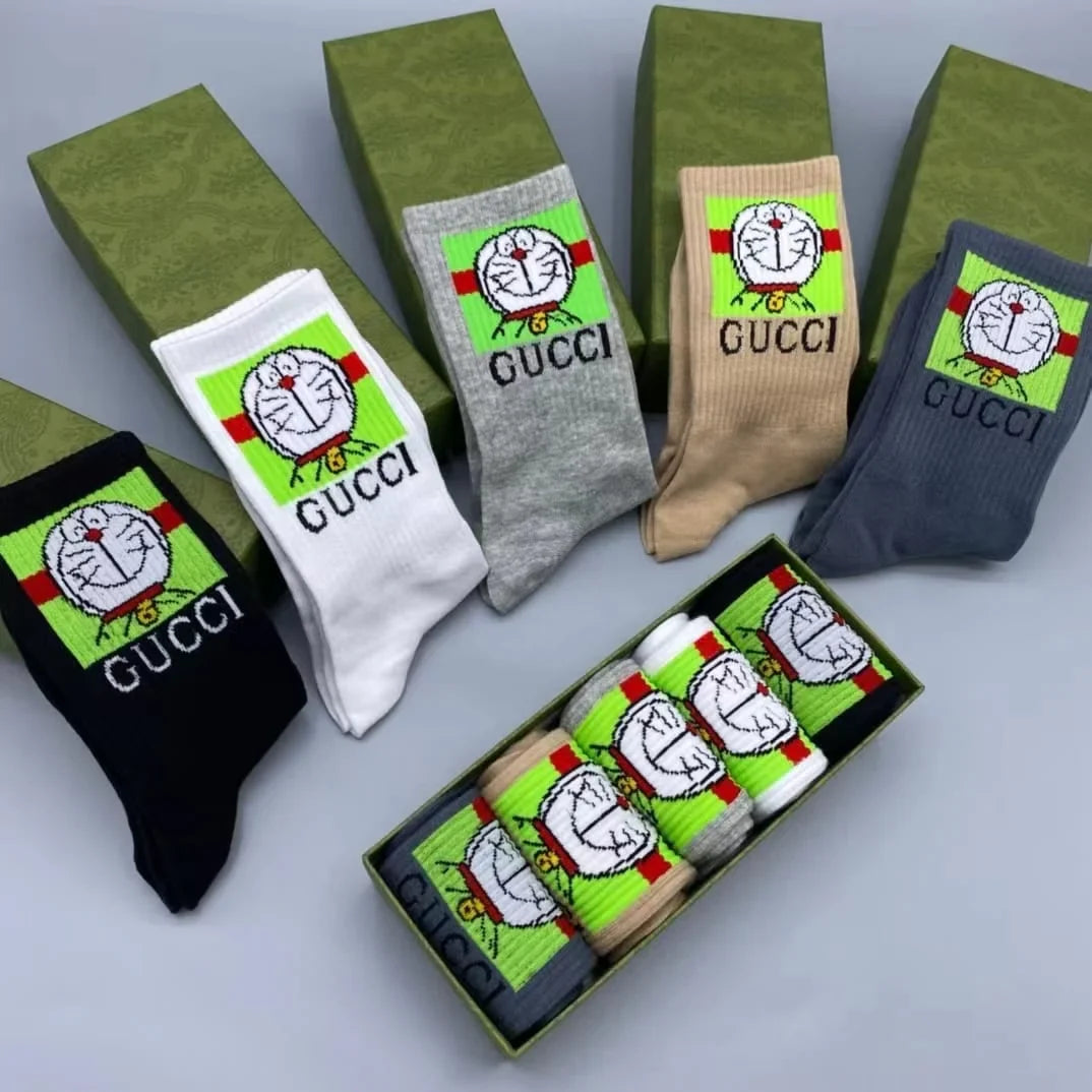 GUCCI || Doremon Logo-Jacquard Cotton-Blend Socks