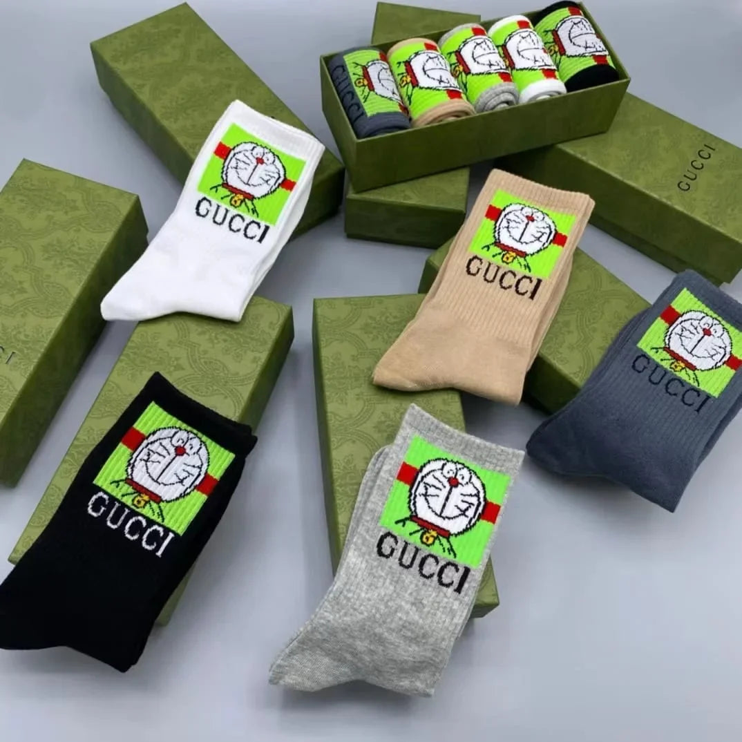 GUCCI || Doremon Logo-Jacquard Cotton-Blend Socks