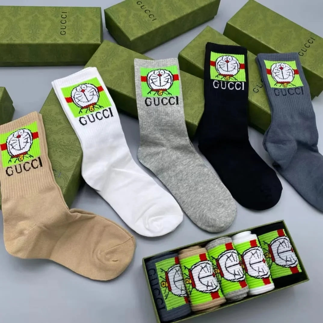 GUCCI || Doremon Logo-Jacquard Cotton-Blend Socks