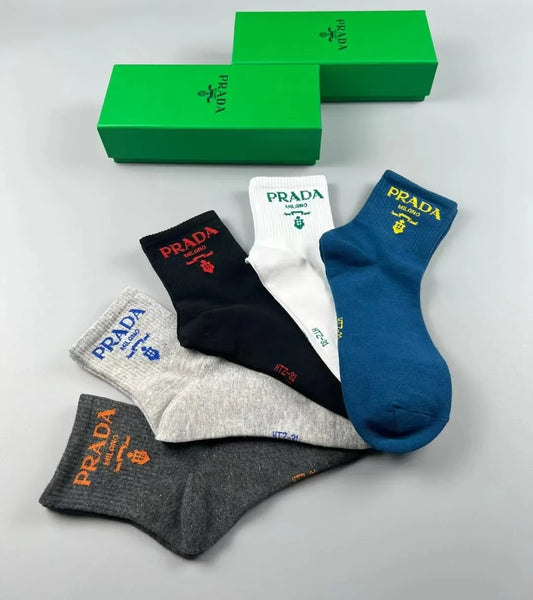 PRADA || Prada Logo Embroidered Socks (Pack Of Five)