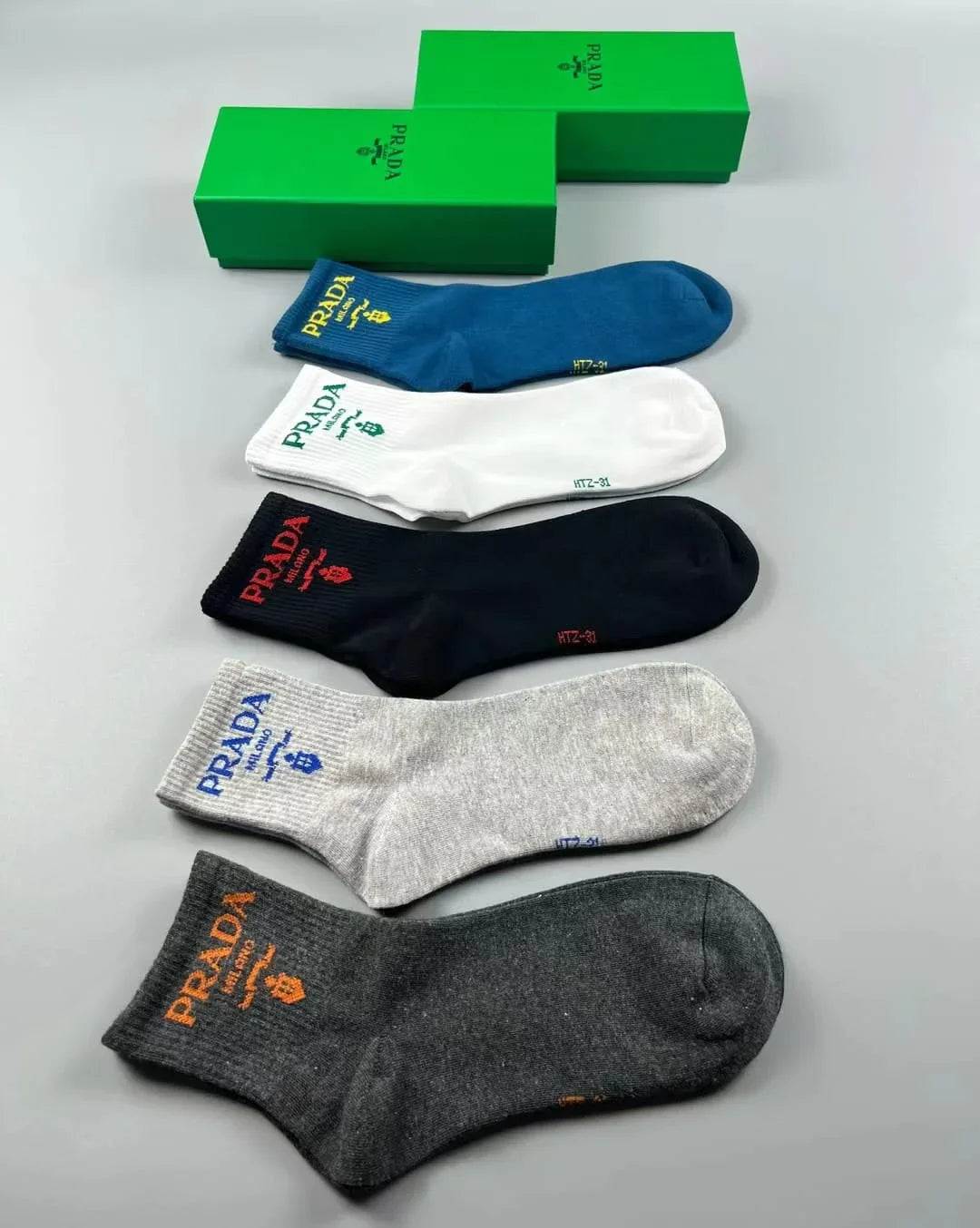 PRADA || Prada Logo Embroidered Socks (Pack Of Five)