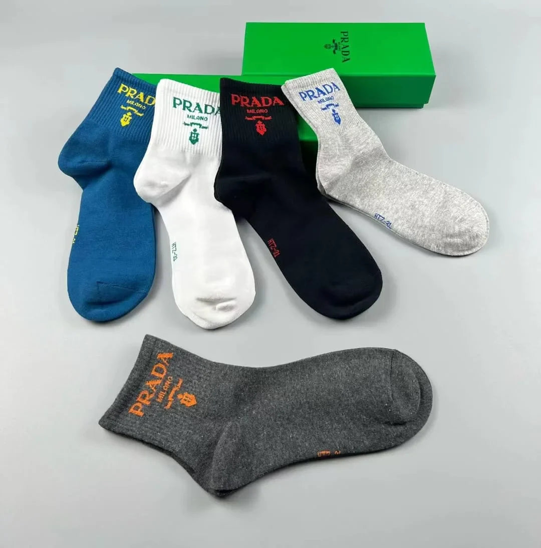 PRADA || Prada Logo Embroidered Socks (Pack Of Five)