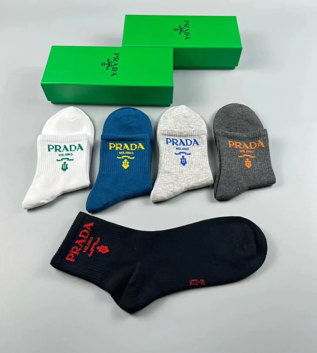 PRADA || Prada Logo Embroidered Socks (Pack Of Five)