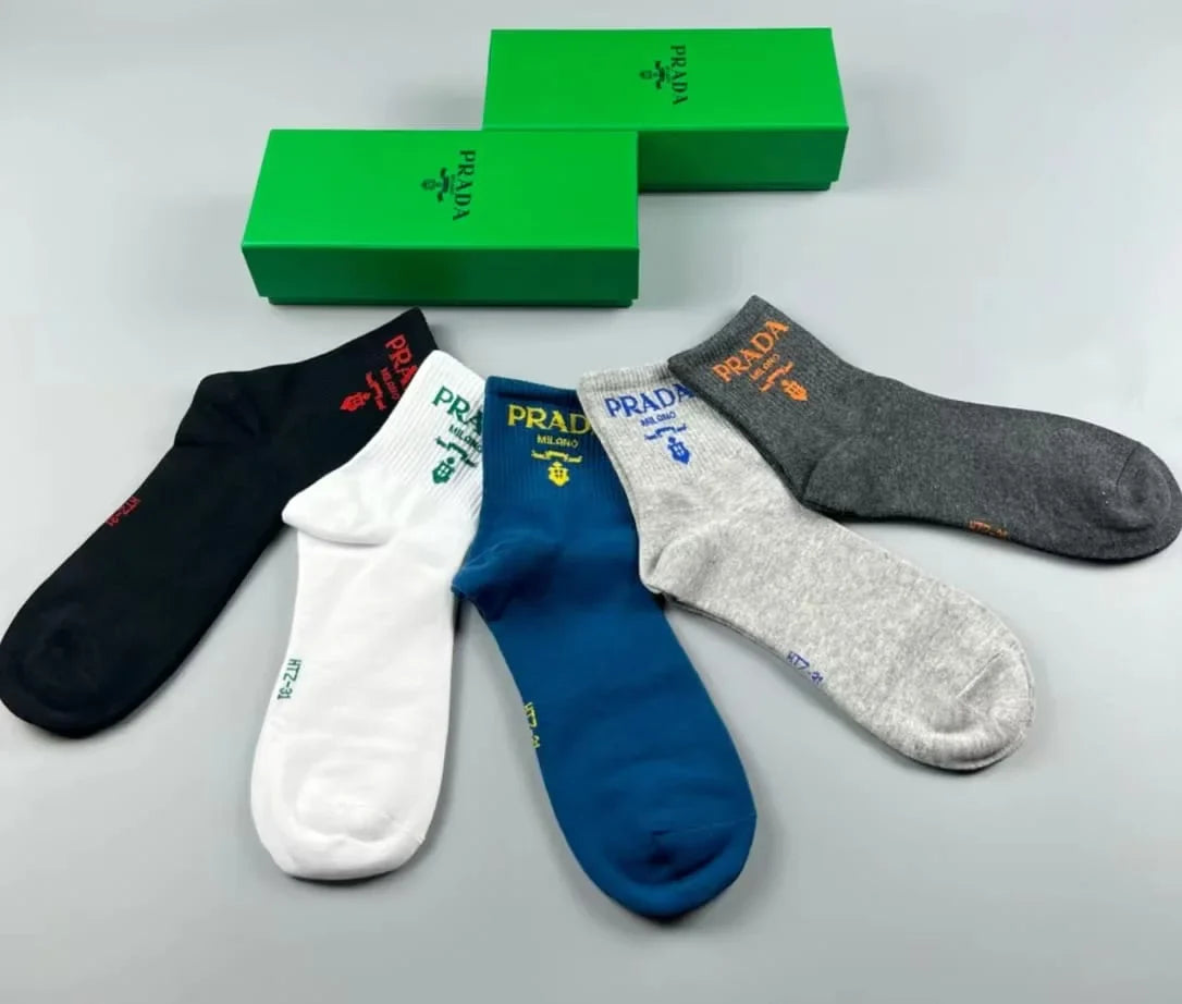 PRADA || Prada Logo Embroidered Socks (Pack Of Five)