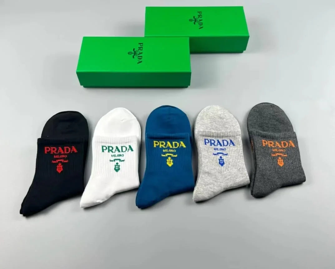 PRADA || Prada Logo Embroidered Socks (Pack Of Five)