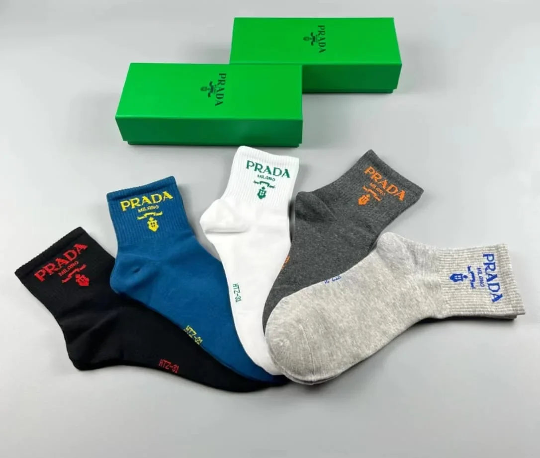 PRADA || Prada Logo Embroidered Socks (Pack Of Five)