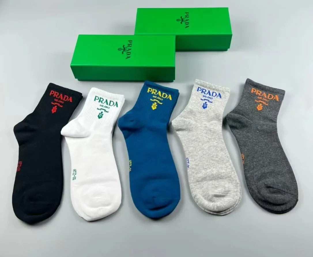 PRADA || Prada Logo Embroidered Socks (Pack Of Five)