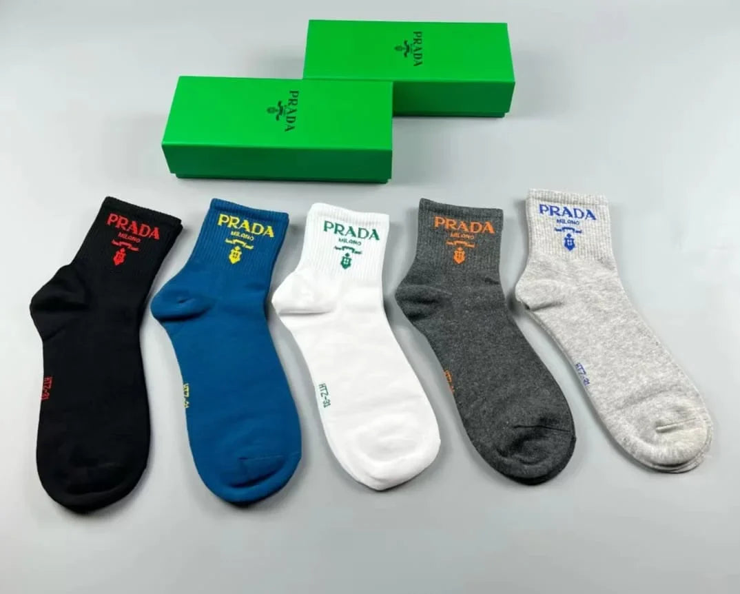 PRADA || Prada Logo Embroidered Socks (Pack Of Five)