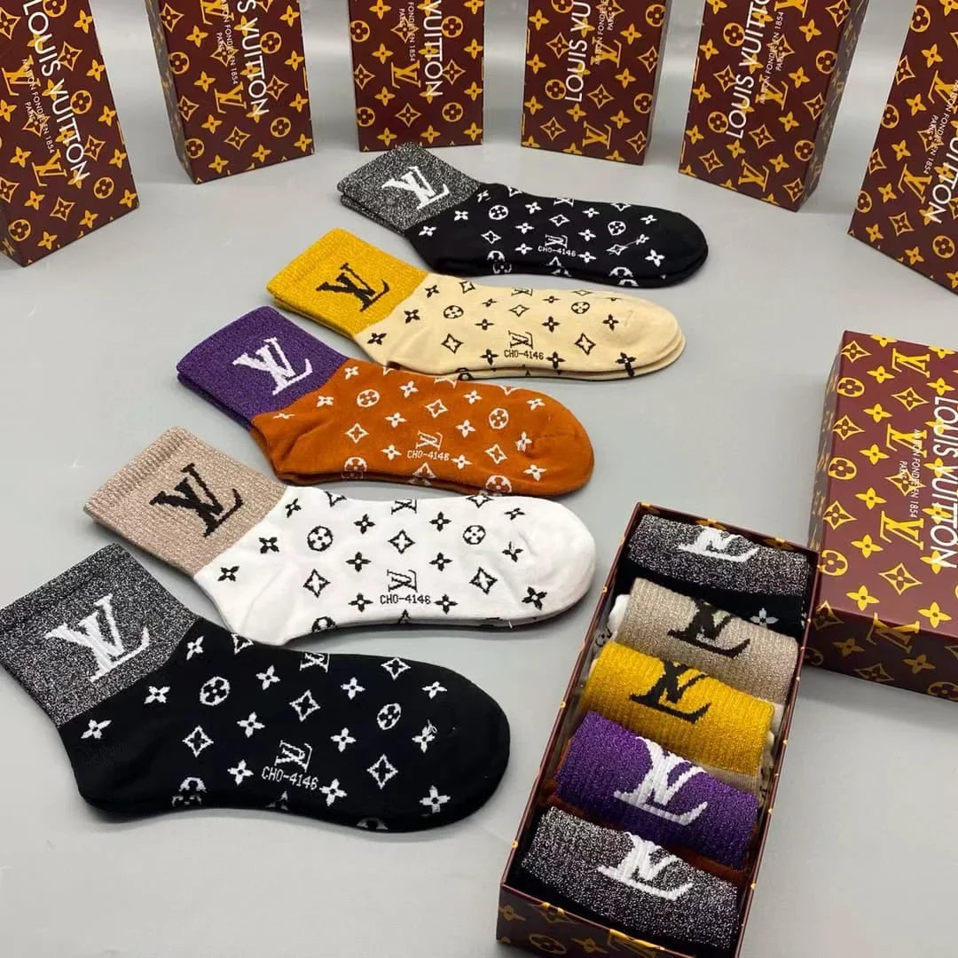 LOUIS VUITTON || LV Monogram Craggy Socks (Pack Of Five)