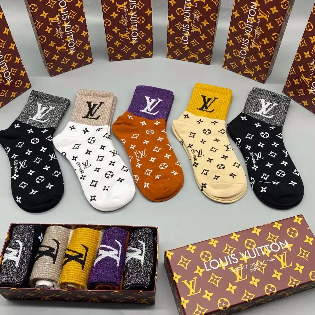 LOUIS VUITTON || LV Monogram Craggy Socks (Pack Of Five)