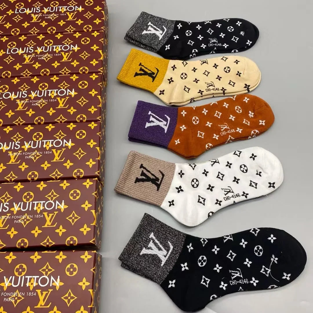 LOUIS VUITTON || LV Monogram Craggy Socks (Pack Of Five)