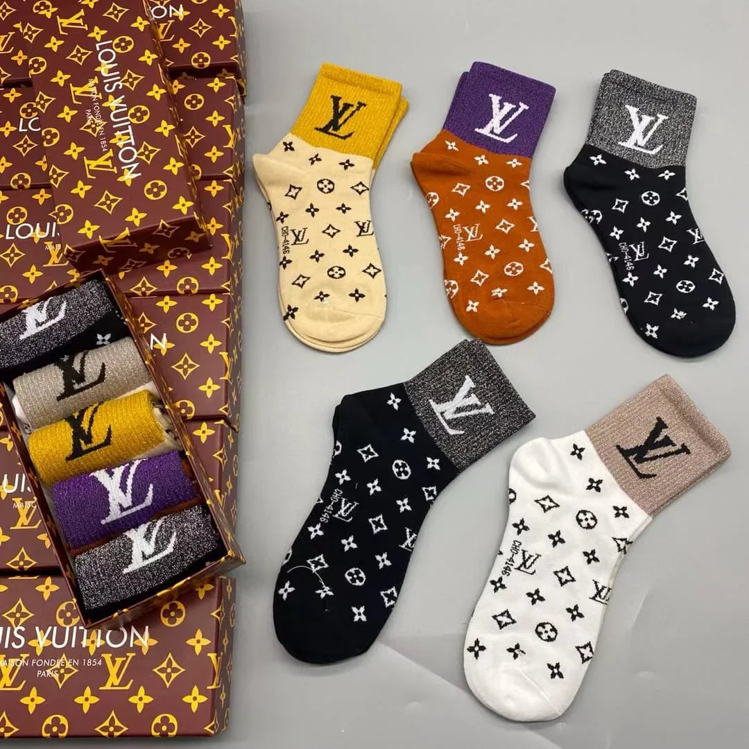 LOUIS VUITTON || LV Monogram Craggy Socks (Pack Of Five)