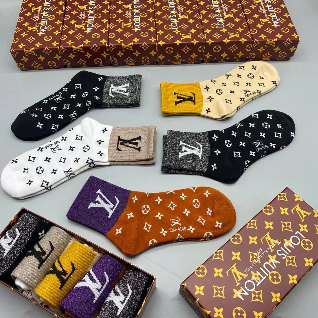 LOUIS VUITTON || LV Monogram Craggy Socks (Pack Of Five)