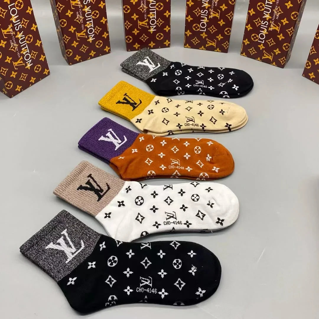 LOUIS VUITTON || LV Monogram Craggy Socks (Pack Of Five)