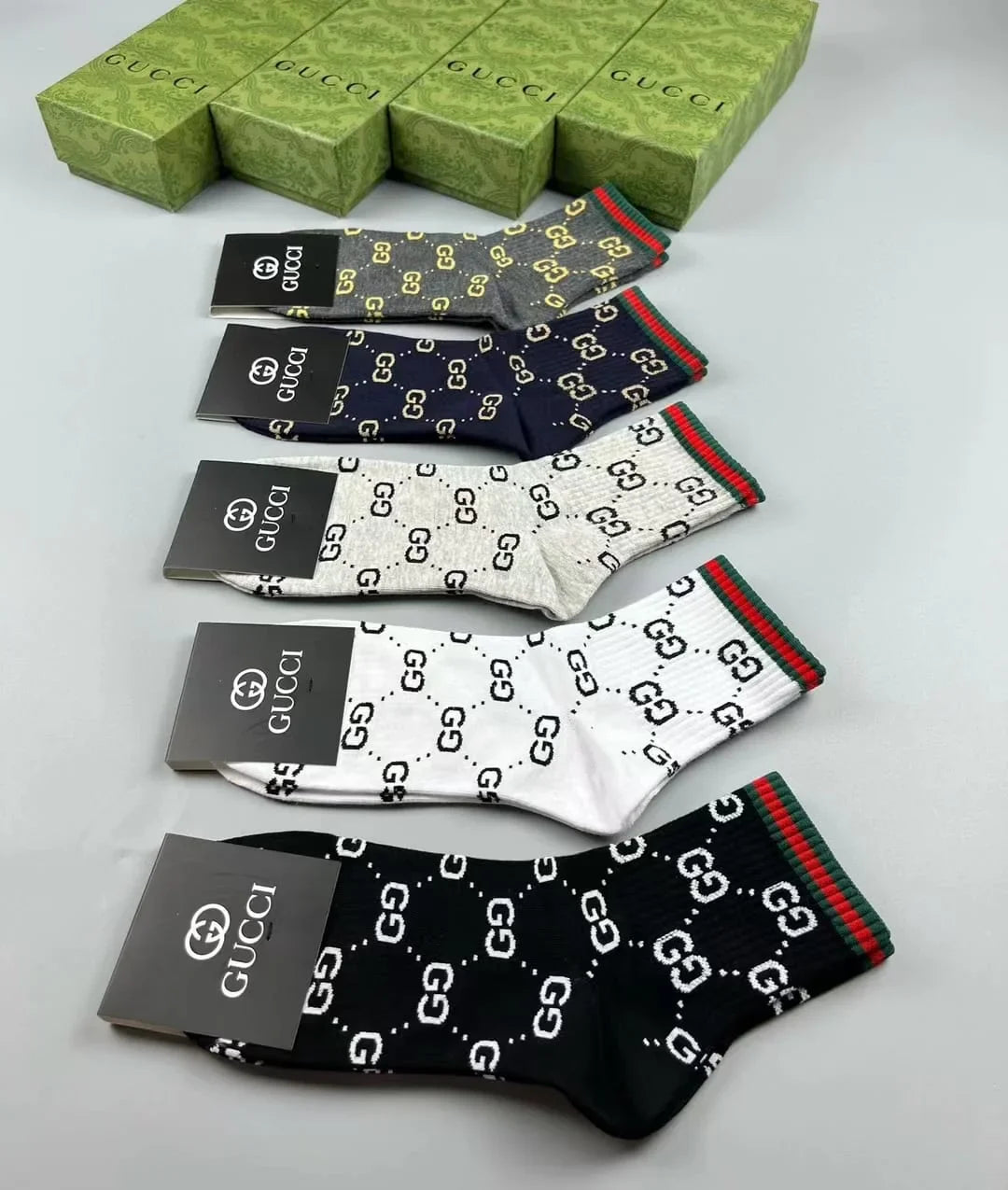 GUCCI || GG Logo Cotton Blend Socks (Pack Of Five)