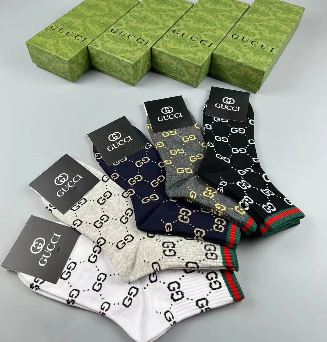 GUCCI || GG Logo Cotton Blend Socks (Pack Of Five)