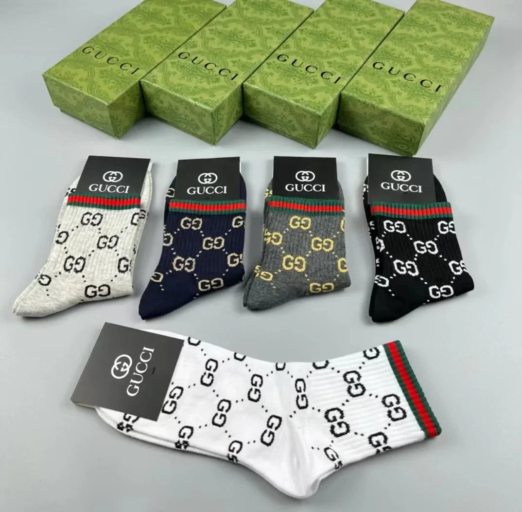 GUCCI || GG Logo Cotton Blend Socks (Pack Of Five)