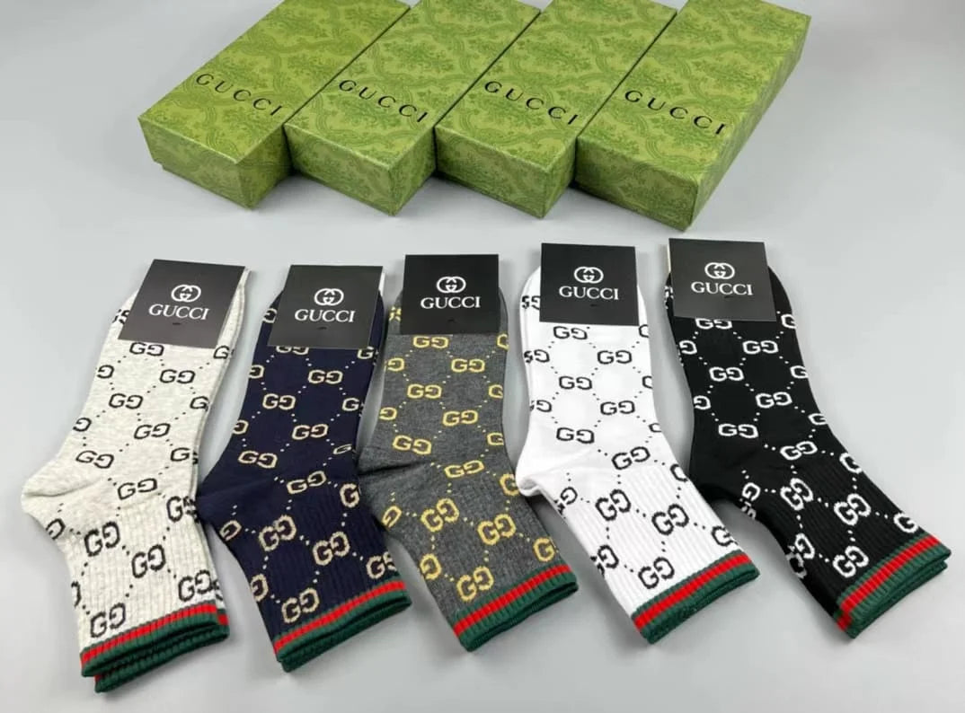 GUCCI || GG Logo Cotton Blend Socks (Pack Of Five)