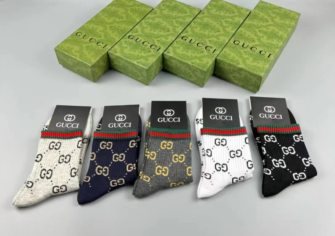 GUCCI || GG Logo Cotton Blend Socks (Pack Of Five)