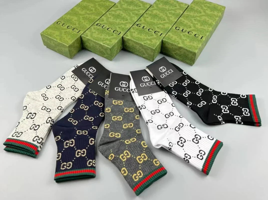 GUCCI || GG Logo Cotton Blend Socks (Pack Of Five)