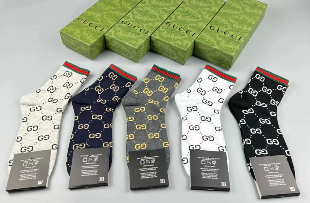 GUCCI || GG Logo Cotton Blend Socks (Pack Of Five)