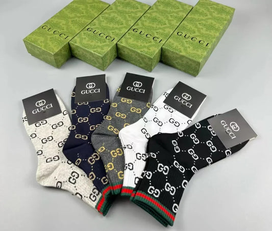 GUCCI || GG Logo Cotton Blend Socks (Pack Of Five)