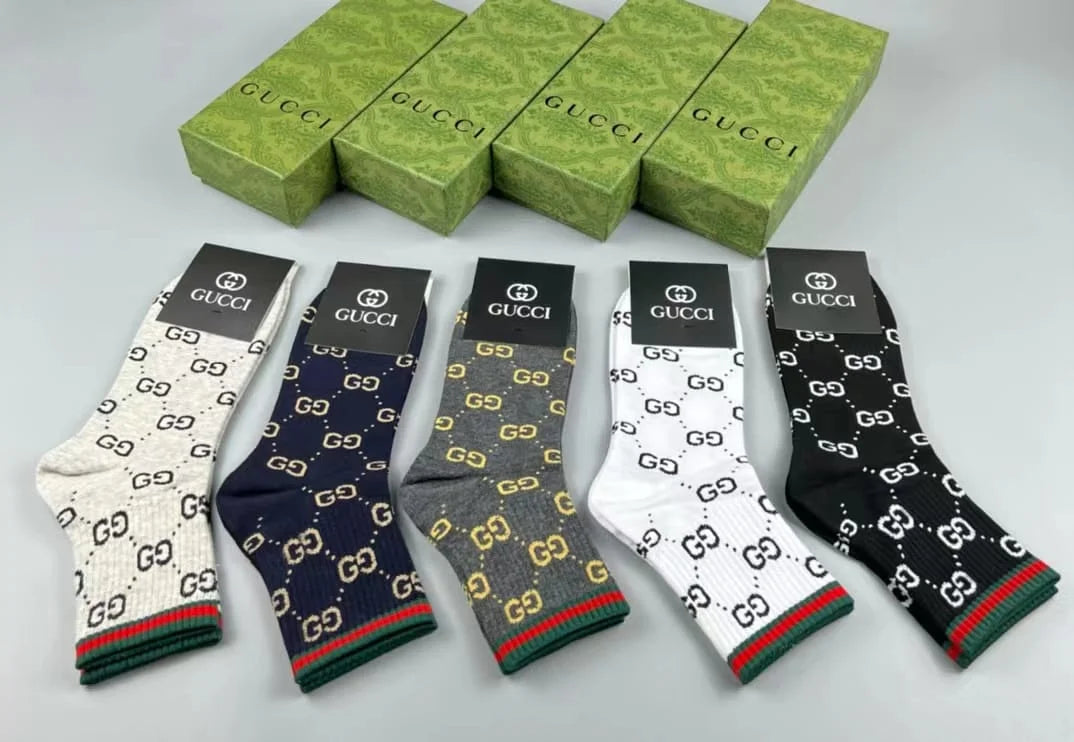 GUCCI || GG Logo Cotton Blend Socks (Pack Of Five)