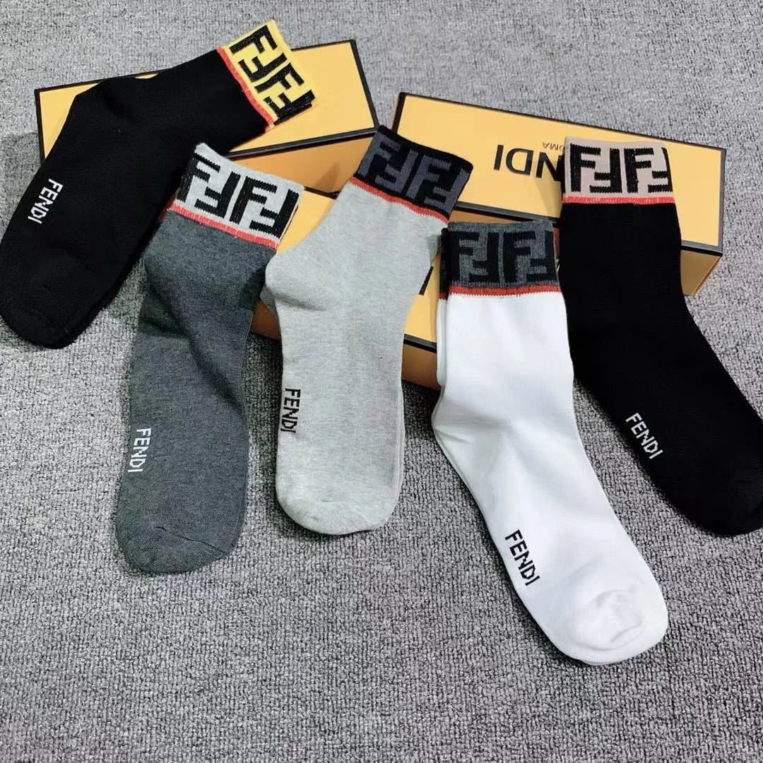 FENDI || FF Logo Stretch Active Athletic Socks