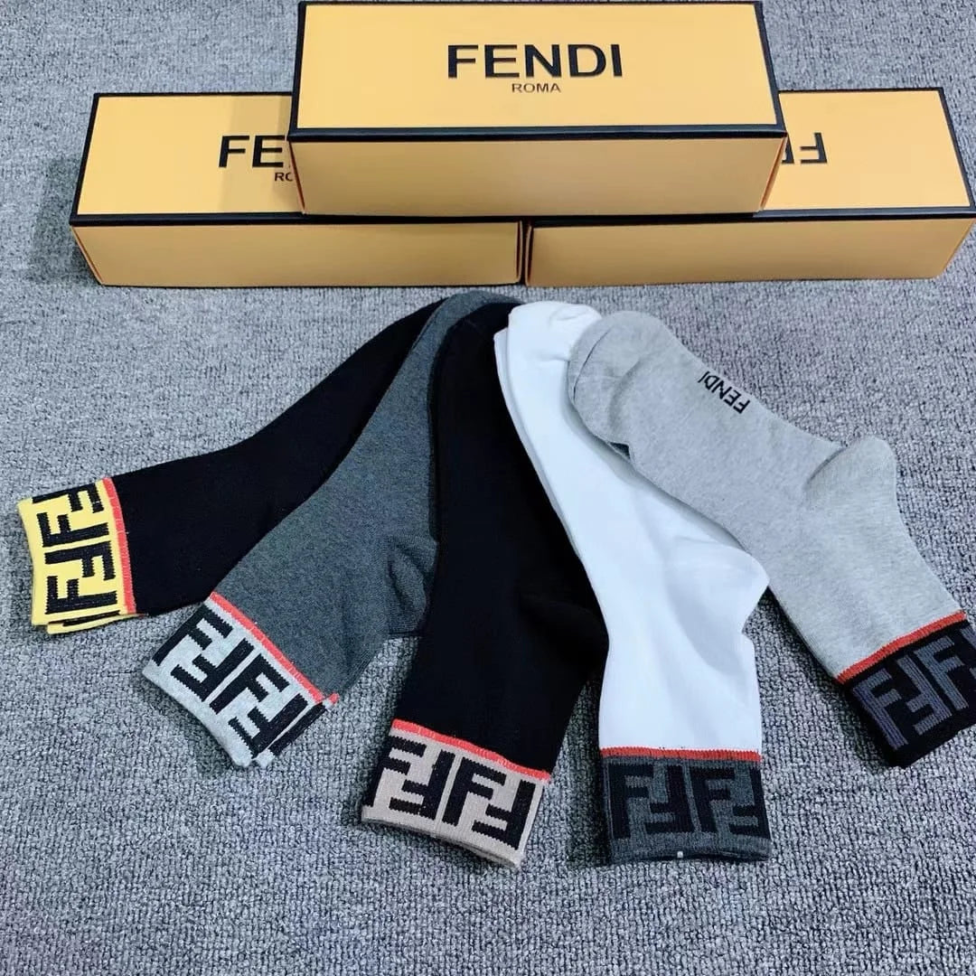 FENDI || FF Logo Stretch Active Athletic Socks