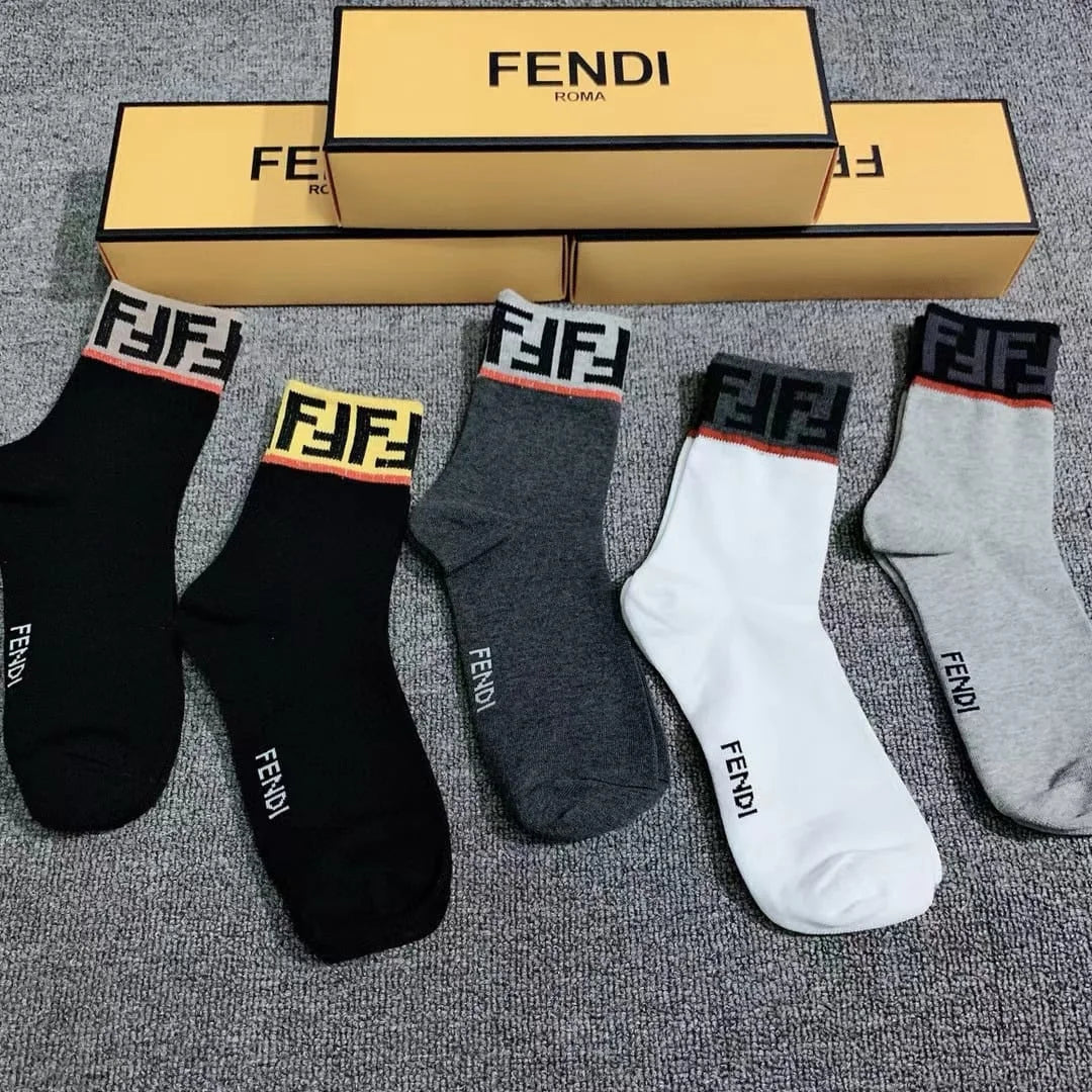 FENDI || FF Logo Stretch Active Athletic Socks