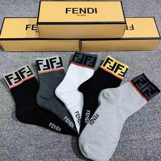 FENDI || FF Logo Stretch Active Athletic Socks