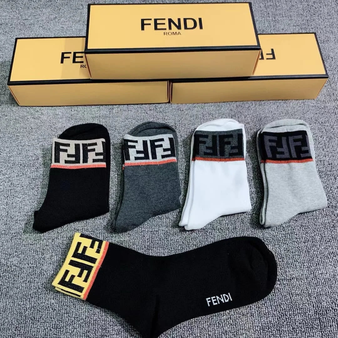 FENDI || FF Logo Stretch Active Athletic Socks