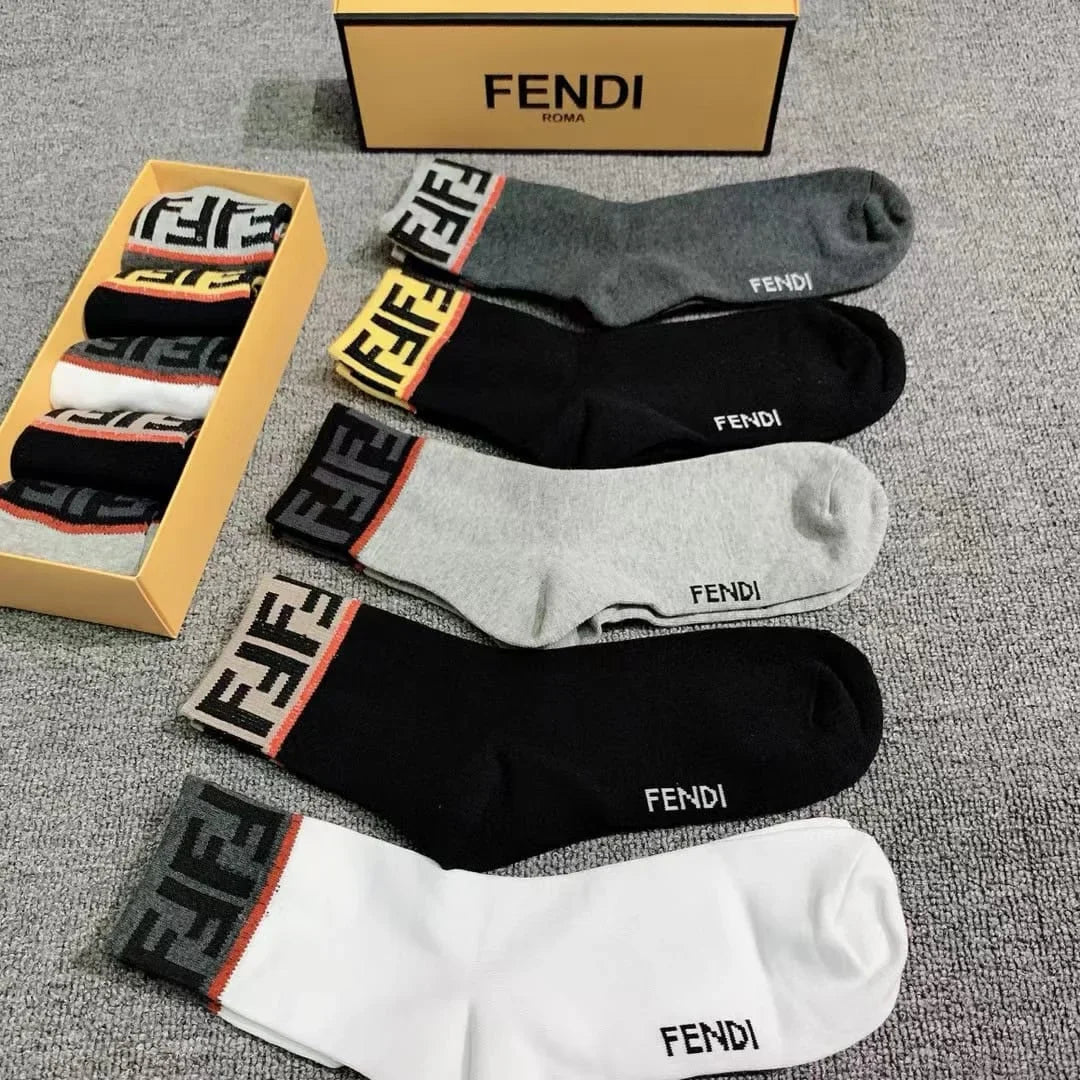 FENDI || FF Logo Stretch Active Athletic Socks