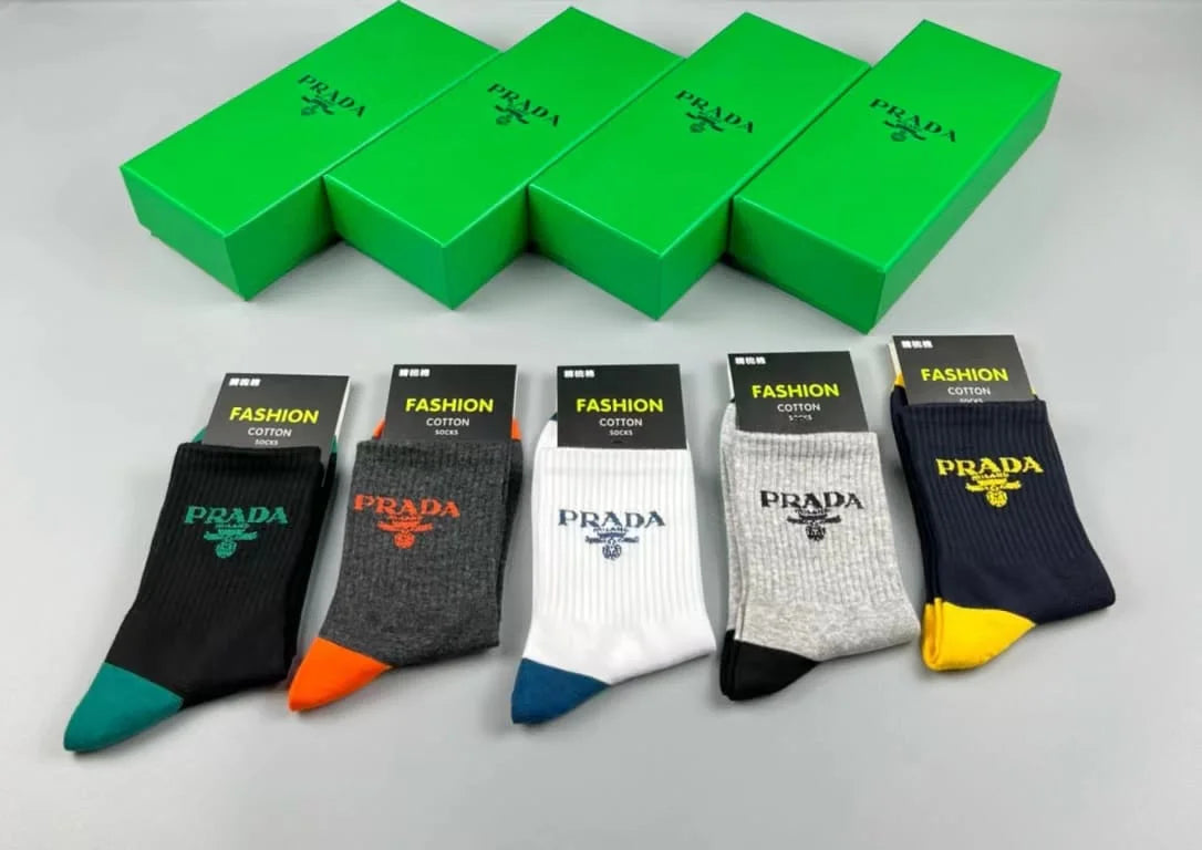 PRADA ||  Logo Embroidered Socks Pack Of Five