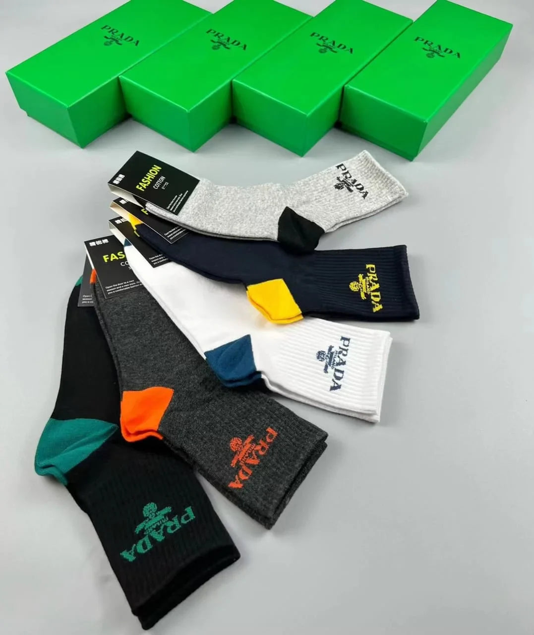 PRADA ||  Logo Embroidered Socks Pack Of Five