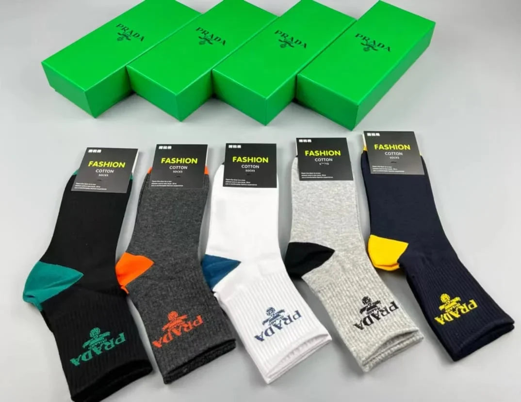 PRADA ||  Logo Embroidered Socks Pack Of Five