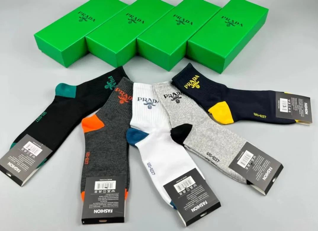 PRADA ||  Logo Embroidered Socks Pack Of Five