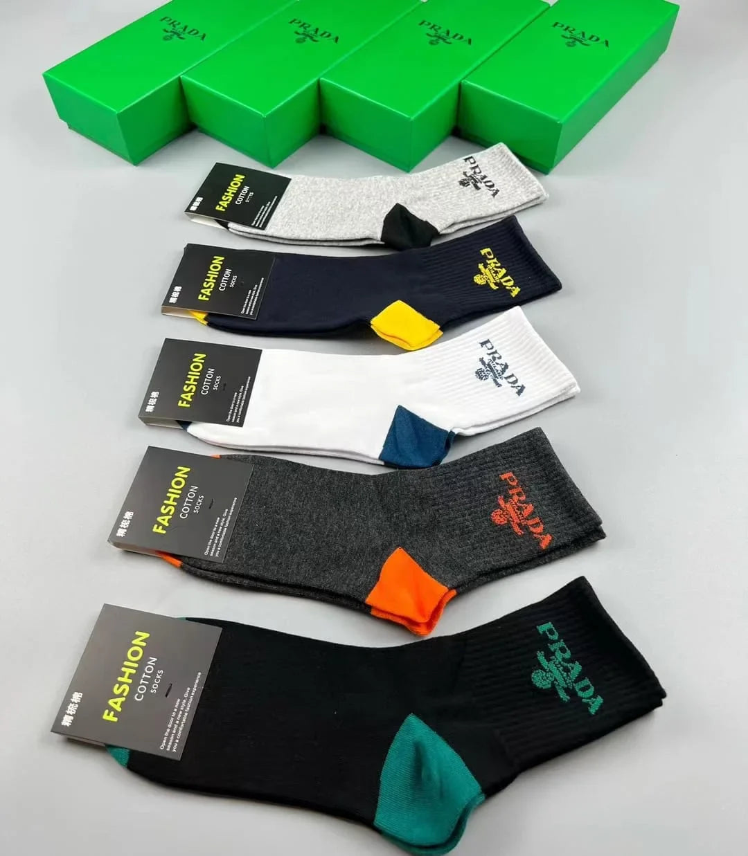 PRADA ||  Logo Embroidered Socks Pack Of Five