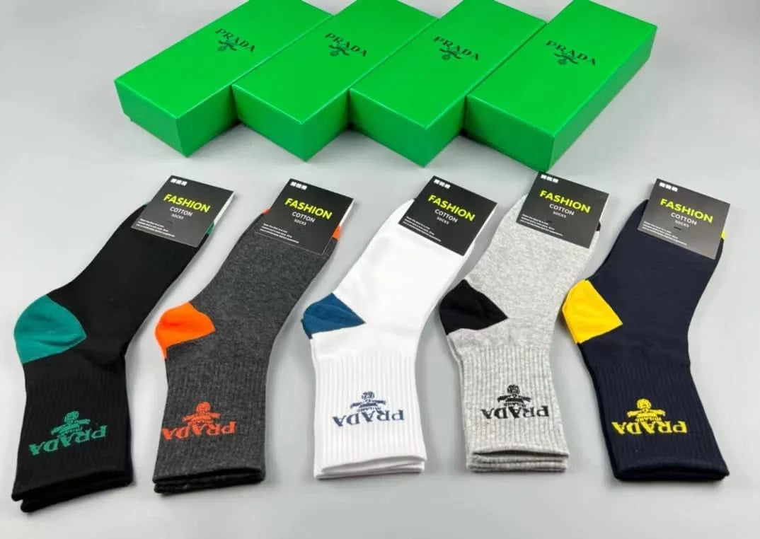 PRADA ||  Logo Embroidered Socks Pack Of Five