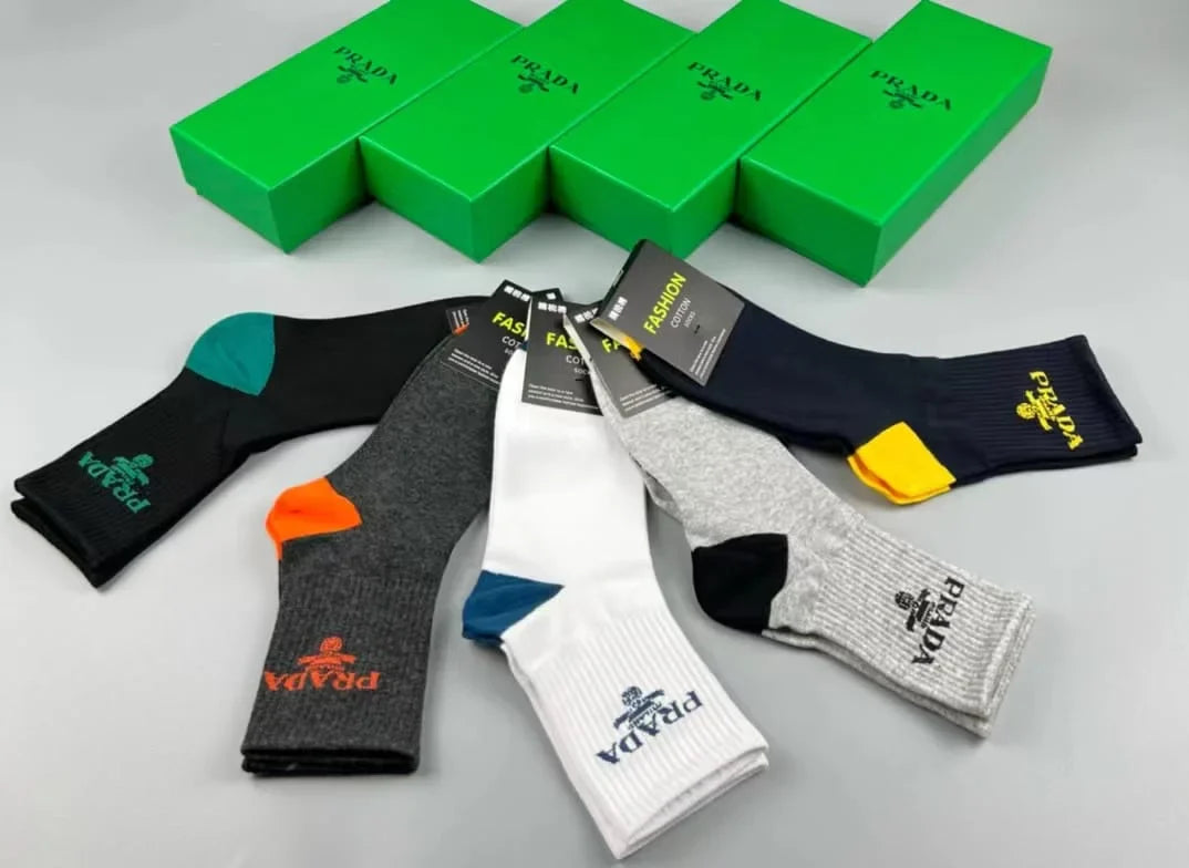 PRADA ||  Logo Embroidered Socks Pack Of Five