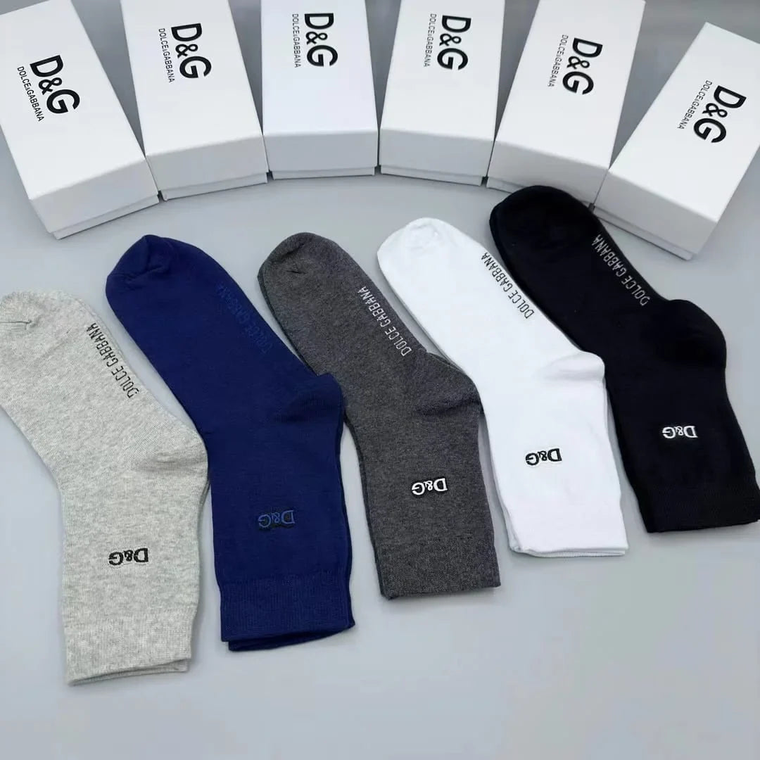 DOLCE & GABBANA || Cotton Socks With DG Logo Pack Of Five