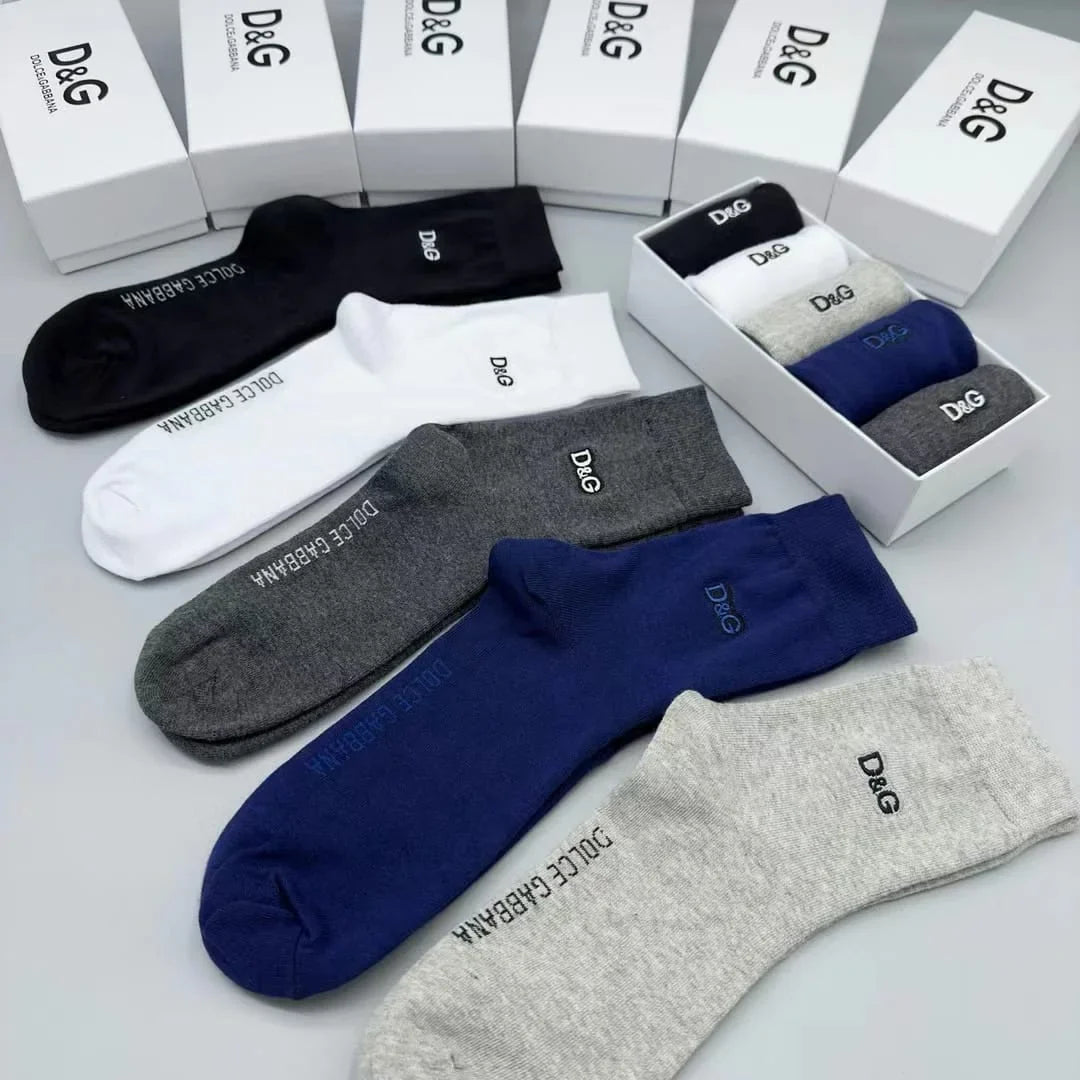 DOLCE & GABBANA || Cotton Socks With DG Logo Pack Of Five