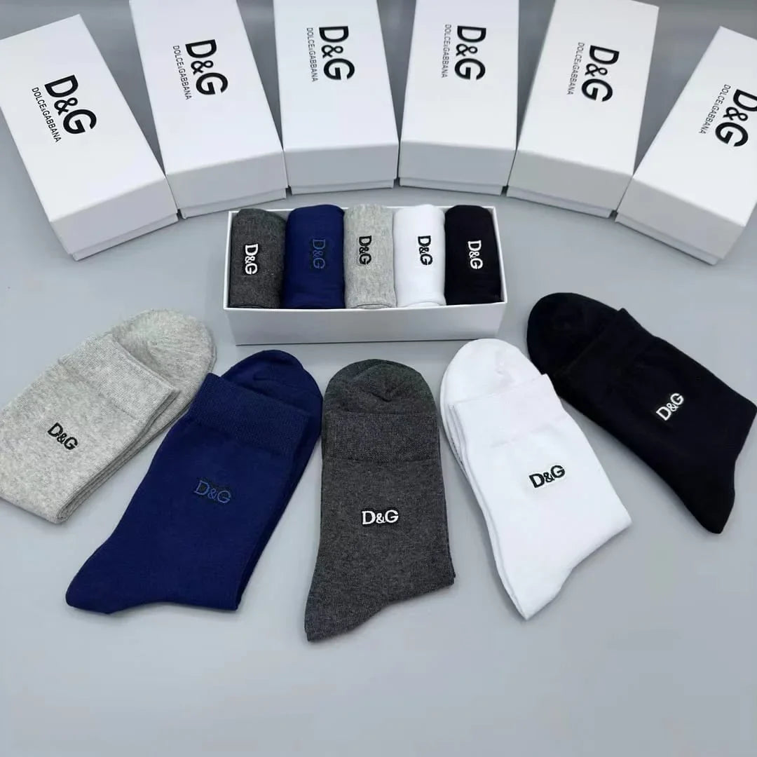 DOLCE & GABBANA || Cotton Socks With DG Logo Pack Of Five