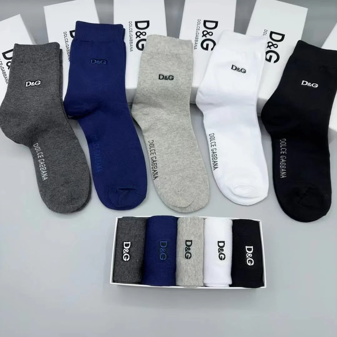 DOLCE & GABBANA || Cotton Socks With DG Logo Pack Of Five