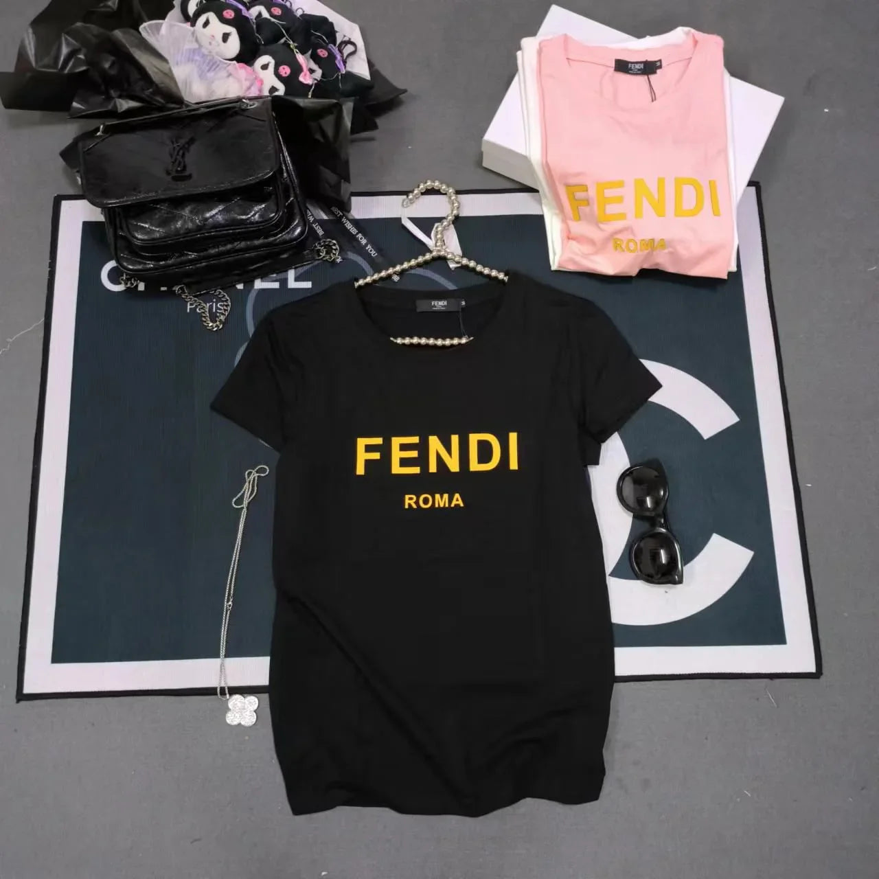 FENDI || Fendi Logo Cotton T-Shirt For Girl