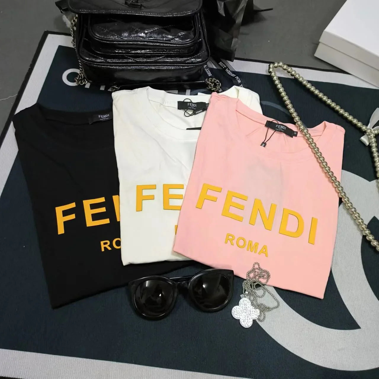 FENDI || Fendi Logo Cotton T-Shirt For Girl