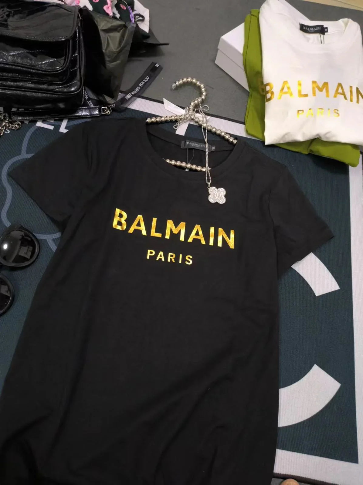 BALMAIN || Balmain Metallic-Logo T-Shirt For Girls