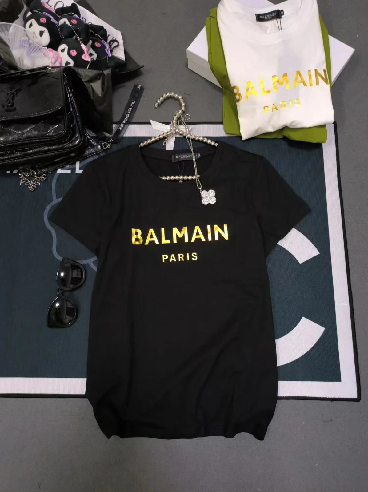 BALMAIN || Balmain Metallic-Logo T-Shirt For Girls